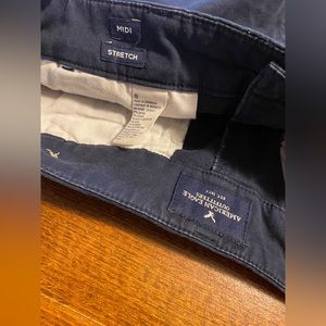 AE Stretch Midi Short, Navy Blue, Size 8